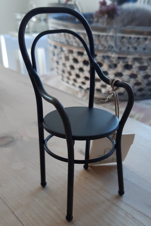 Stuhl, schwarz Metall mini