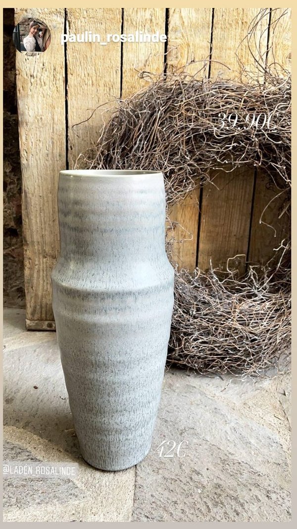 Keramikvase grau meliert